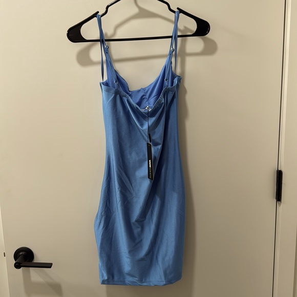 Fashion Nova Sky Blue Ruched Mini Dress - Picture 7 of 7
